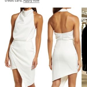 Elliatt camo asymmetric satin cocktail dress